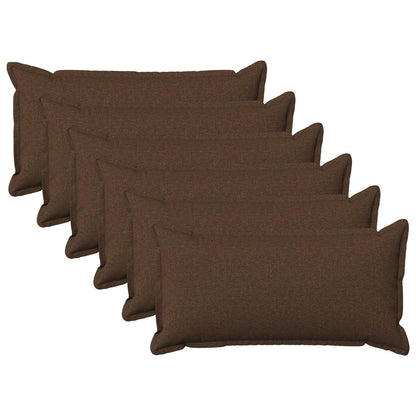 Cushion Cover 6 pcs HOUTEN Brown 40 x 80 cm Faux Linen