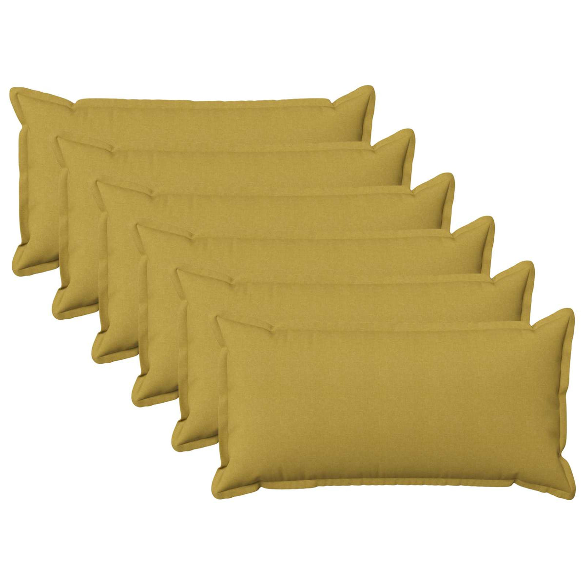 Cushion Cover 6 pcs HOUTEN Light Green 40 x 80 cm Faux Linen