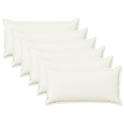 Cushion Cover 6 pcs HOUTEN White 40 x 80 cm Faux Linen