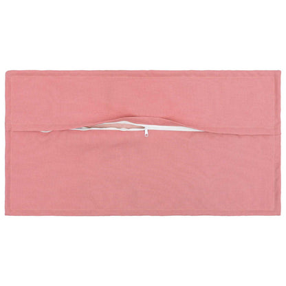 Cushion Cover 2 pcs HOUTEN Pink 40 x 80 cm Faux Linen