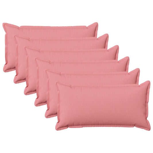 Cushion Cover 6 pcs HOUTEN Pink 40 x 80 cm Faux Linen