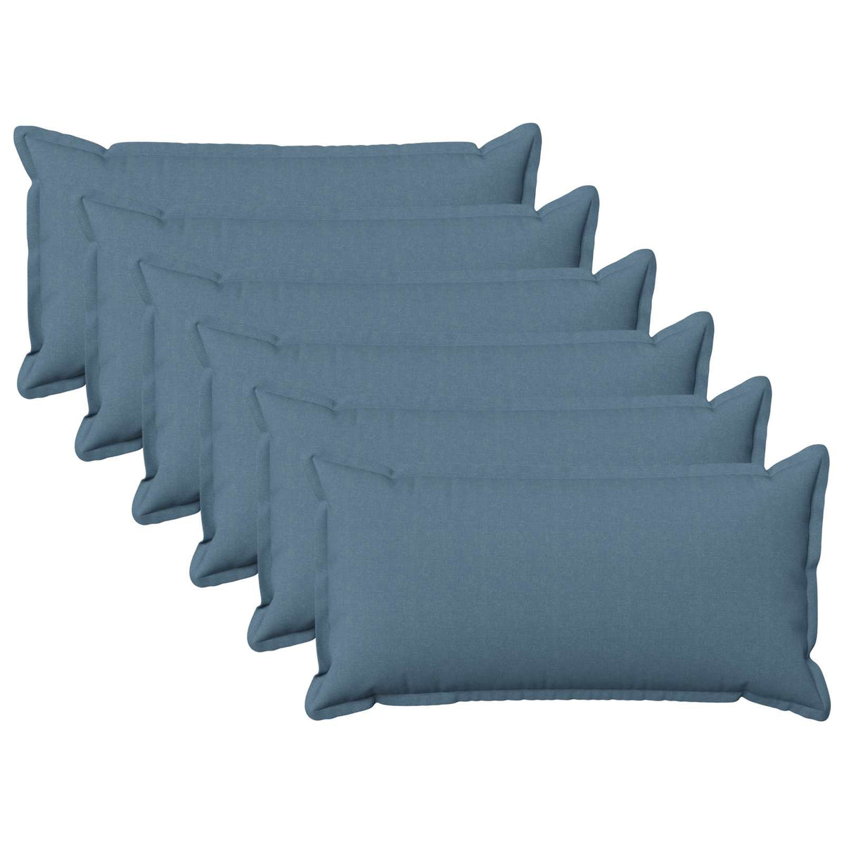 Cushion Cover 6 pcs HOUTEN Jeans Blue 40 x 80 cm Faux Linen