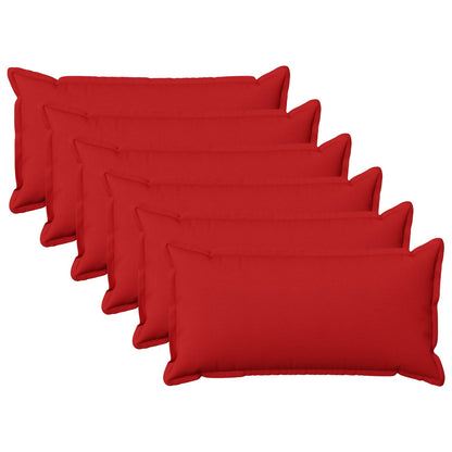 Cushion Cover 6 pcs HOUTEN Red 40 x 80 cm Faux Linen