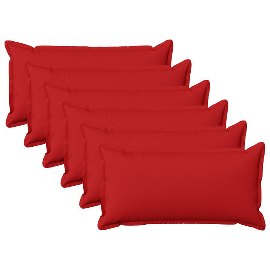 Cushion Cover 6 pcs HOUTEN Red 40 x 80 cm Faux Linen