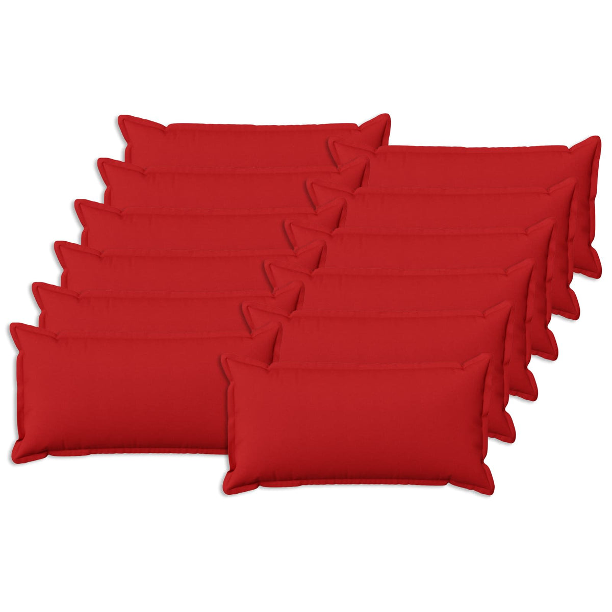 Cushion Cover 12 pcs HOUTEN Red 40 x 80 cm Faux Linen