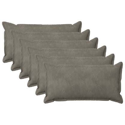 Cushion Cover 6 pcs HOUTEN Light Grey 40 x 80 cm Velvet