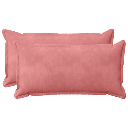 Cushion Cover 2 pcs HOUTEN Pink 40 x 80 cm Velvet