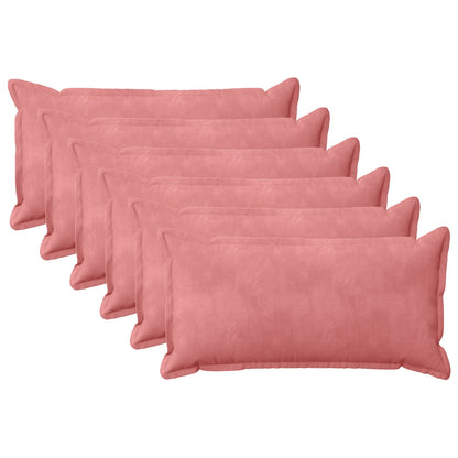 Cushion Cover 6 pcs HOUTEN Pink 40 x 80 cm Velvet