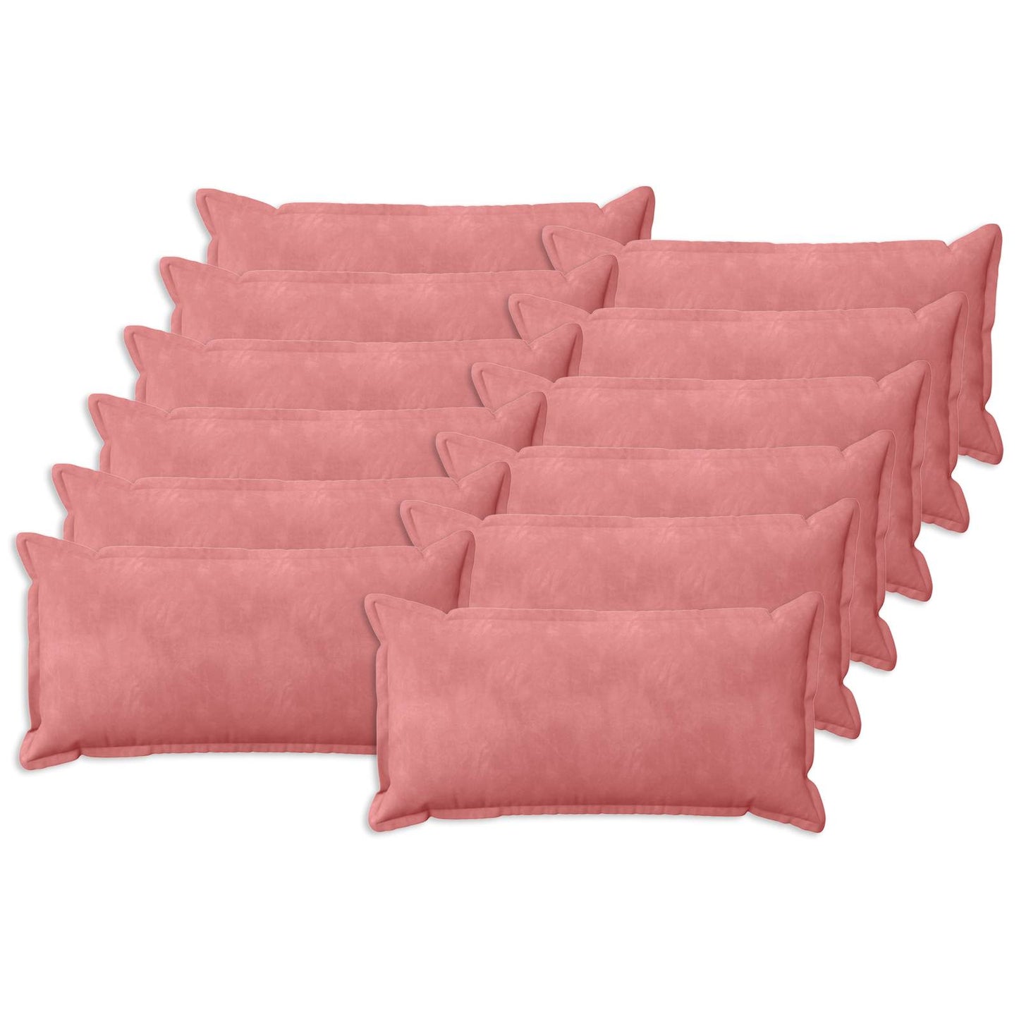 Cushion Cover 12 pcs HOUTEN Pink 40 x 80 cm Velvet