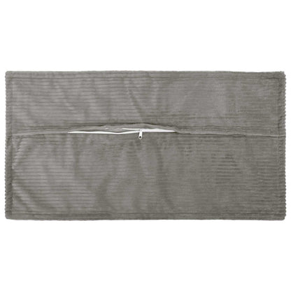 Cushion Cover 2 pcs HOUTEN Light Grey 40 x 80 cm Corduroy