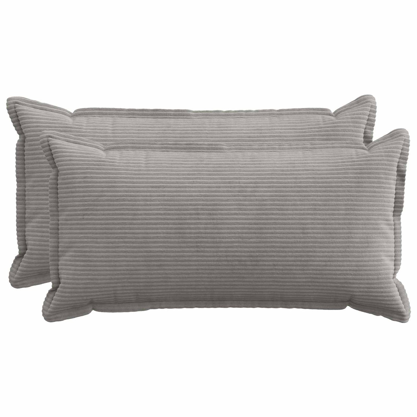 Cushion Cover 2 pcs HOUTEN Light Grey 40 x 80 cm Corduroy
