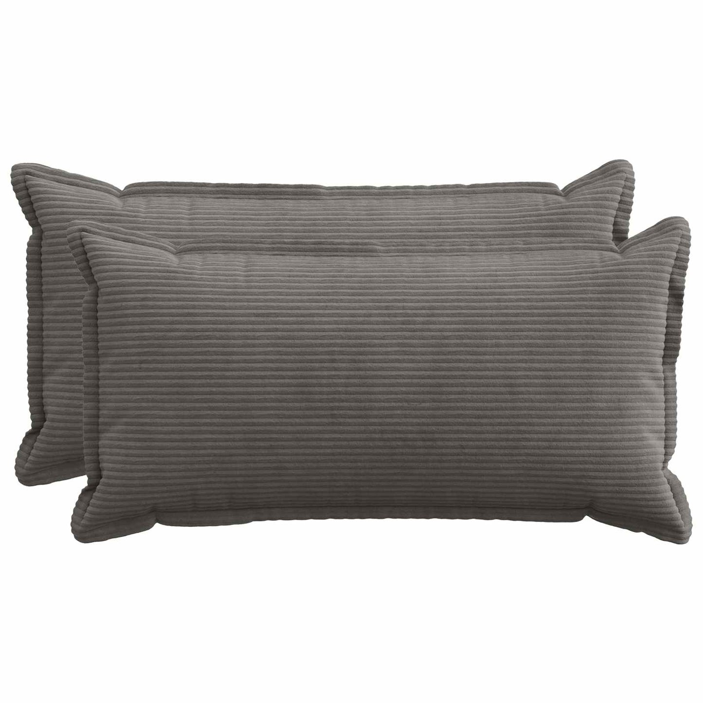 Cushion Cover 2 pcs HOUTEN Dark Grey 40 x 80 cm Corduroy
