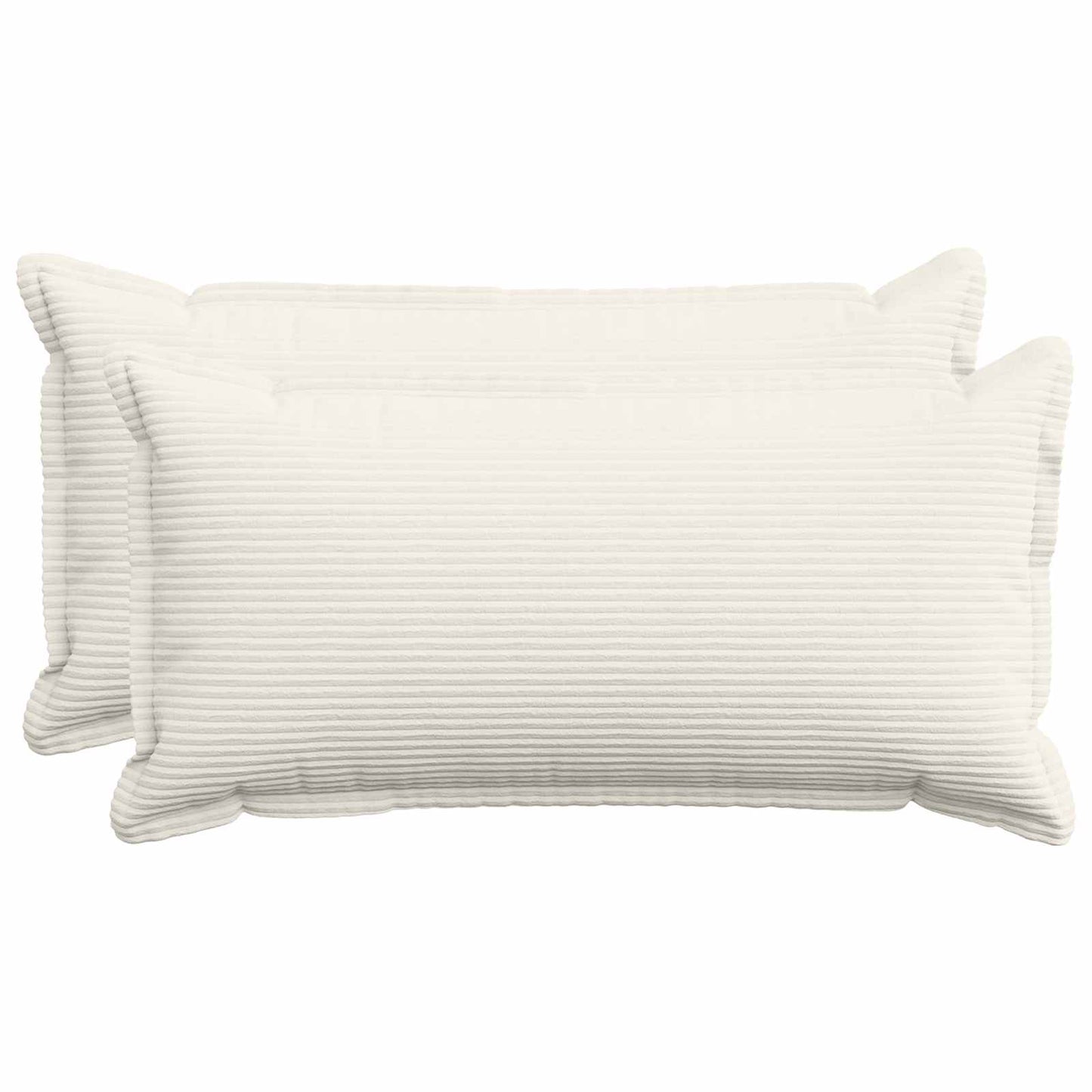 Cushion Cover 2 pcs HOUTEN Cream 40 x 80 cm Corduroy