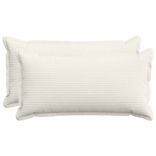 Cushion Cover 2 pcs HOUTEN Cream 40 x 80 cm Corduroy