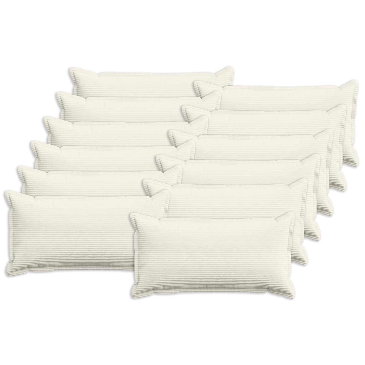 Cushion Cover 12 pcs HOUTEN Cream 40 x 80 cm Corduroy