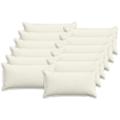 Cushion Cover 12 pcs HOUTEN Cream 40 x 80 cm Corduroy