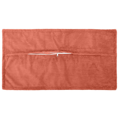 Cushion Cover 2 pcs HOUTEN Red Orange 40 x 80 cm Corduroy