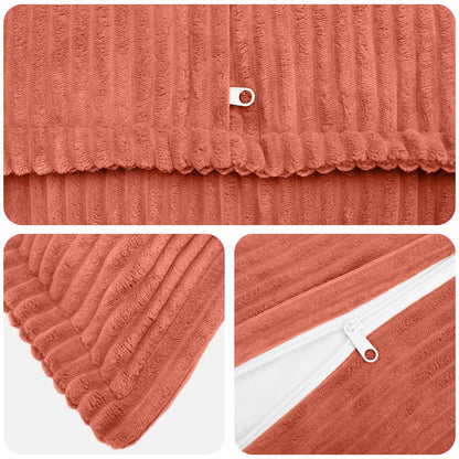 Cushion Cover 6 pcs HOUTEN Red Orange 40 x 80 cm Corduroy