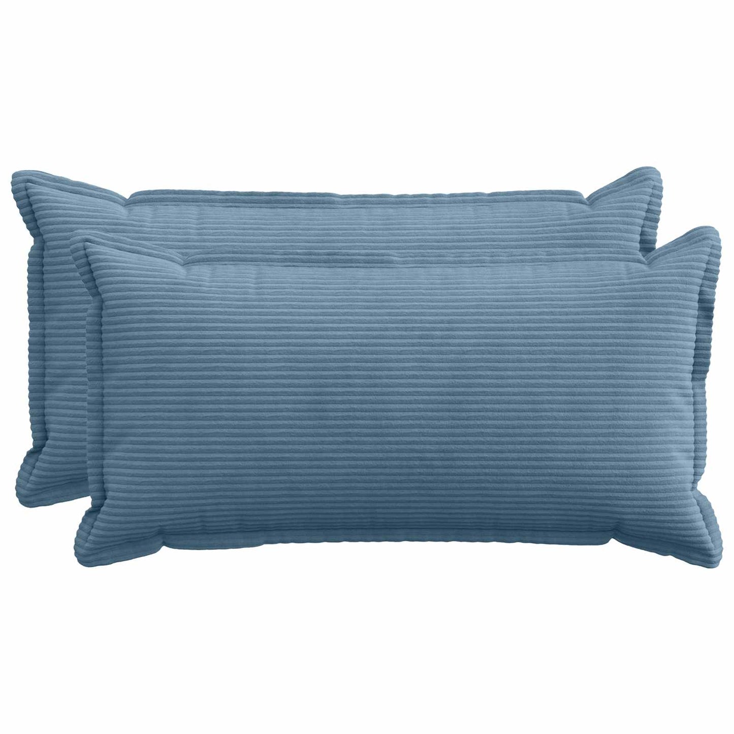 Cushion Cover 2 pcs HOUTEN Blue 40 x 80 cm Corduroy