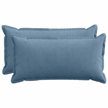 Cushion Cover 2 pcs HOUTEN Blue 40 x 80 cm Corduroy