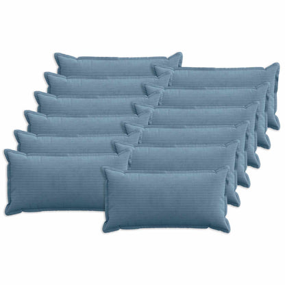 Cushion Cover 12 pcs HOUTEN Blue 40 x 80 cm Corduroy