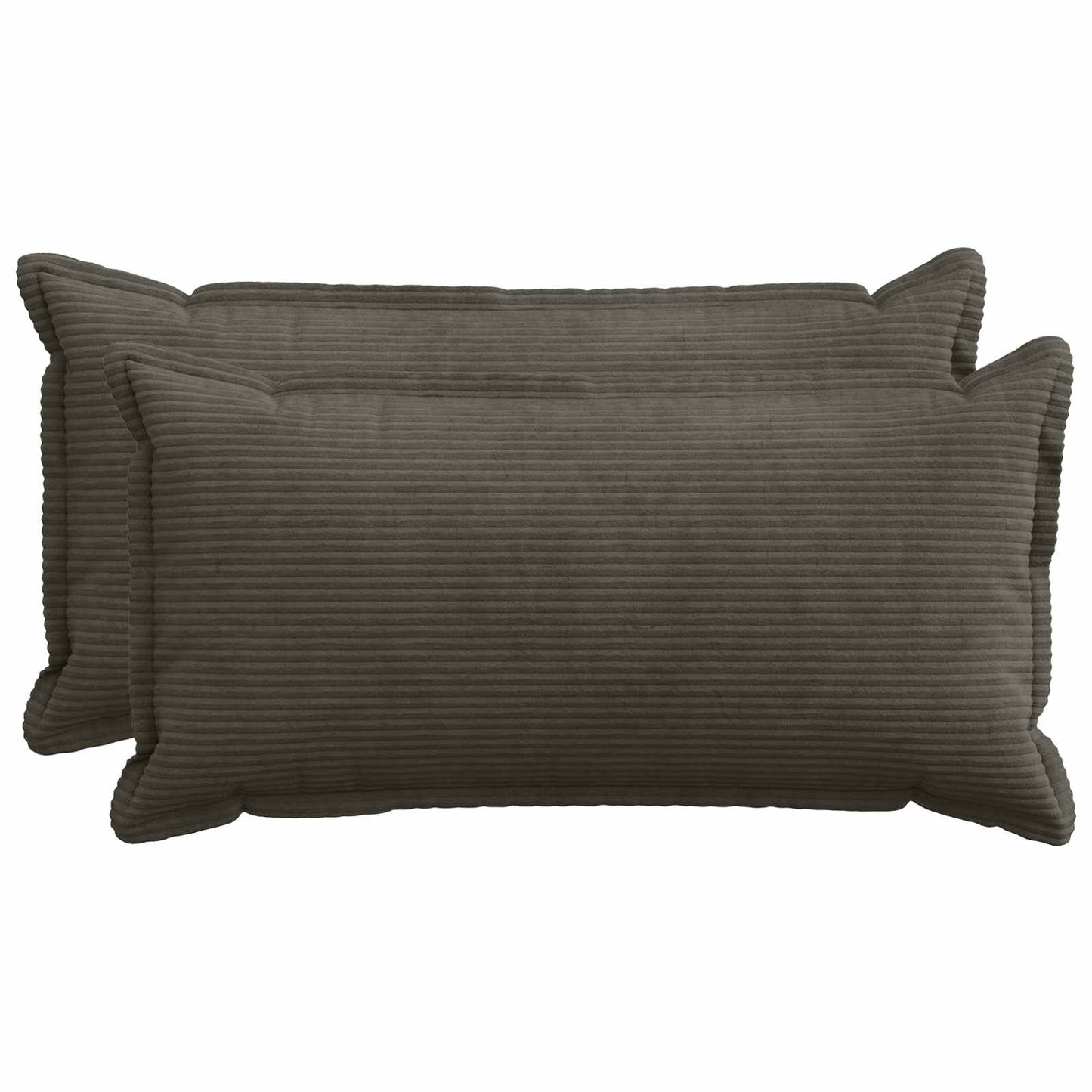 Cushion Cover 2 pcs HOUTEN Anthracite 40 x 80 cm Corduroy