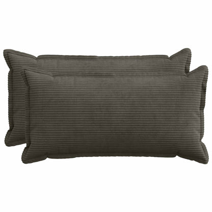 Cushion Cover 2 pcs HOUTEN Anthracite 40 x 80 cm Corduroy