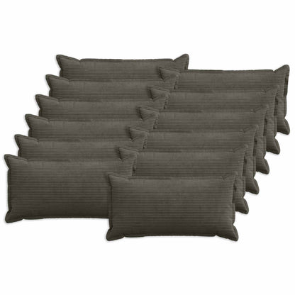 Cushion Cover 12 pcs HOUTEN Anthracite 40 x 80 cm Corduroy