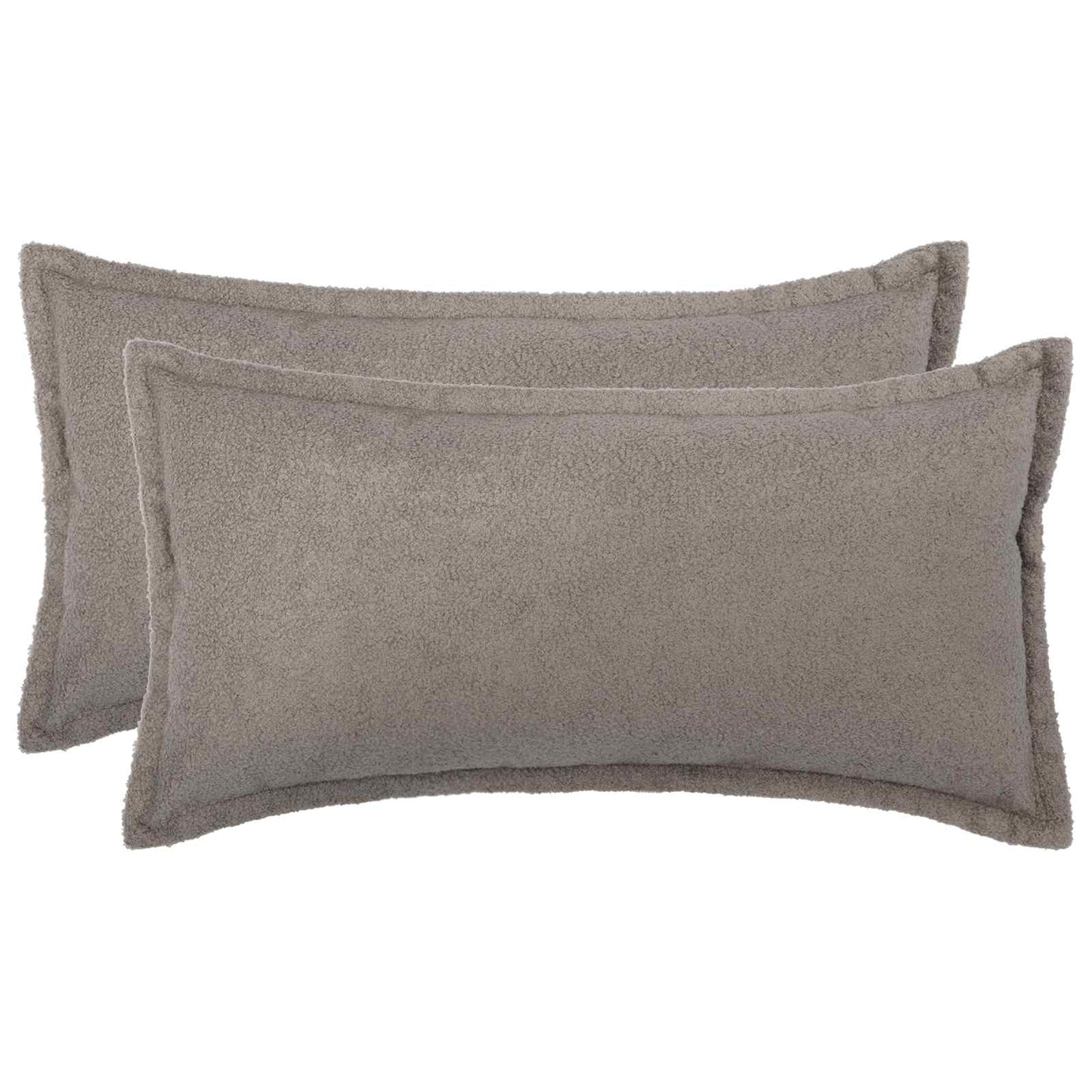 Cushion Cover 2 pcs HOUTEN Light Grey 40 x 80 cm Bouclé