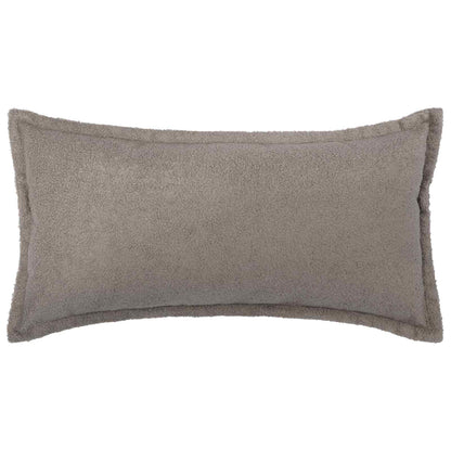 Cushion Cover 2 pcs HOUTEN Light Grey 40 x 80 cm Bouclé