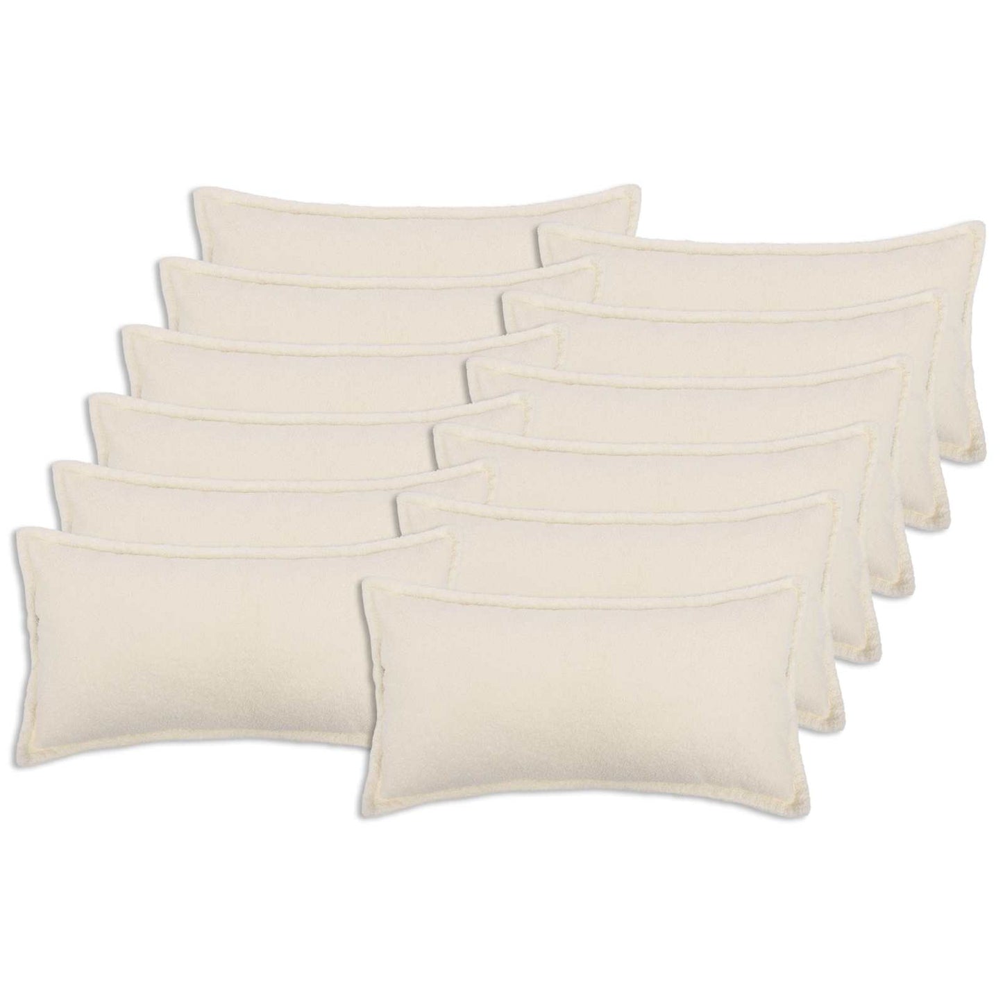Cushion Cover 12 pcs HOUTEN Cream 40 x 80 cm Bouclé