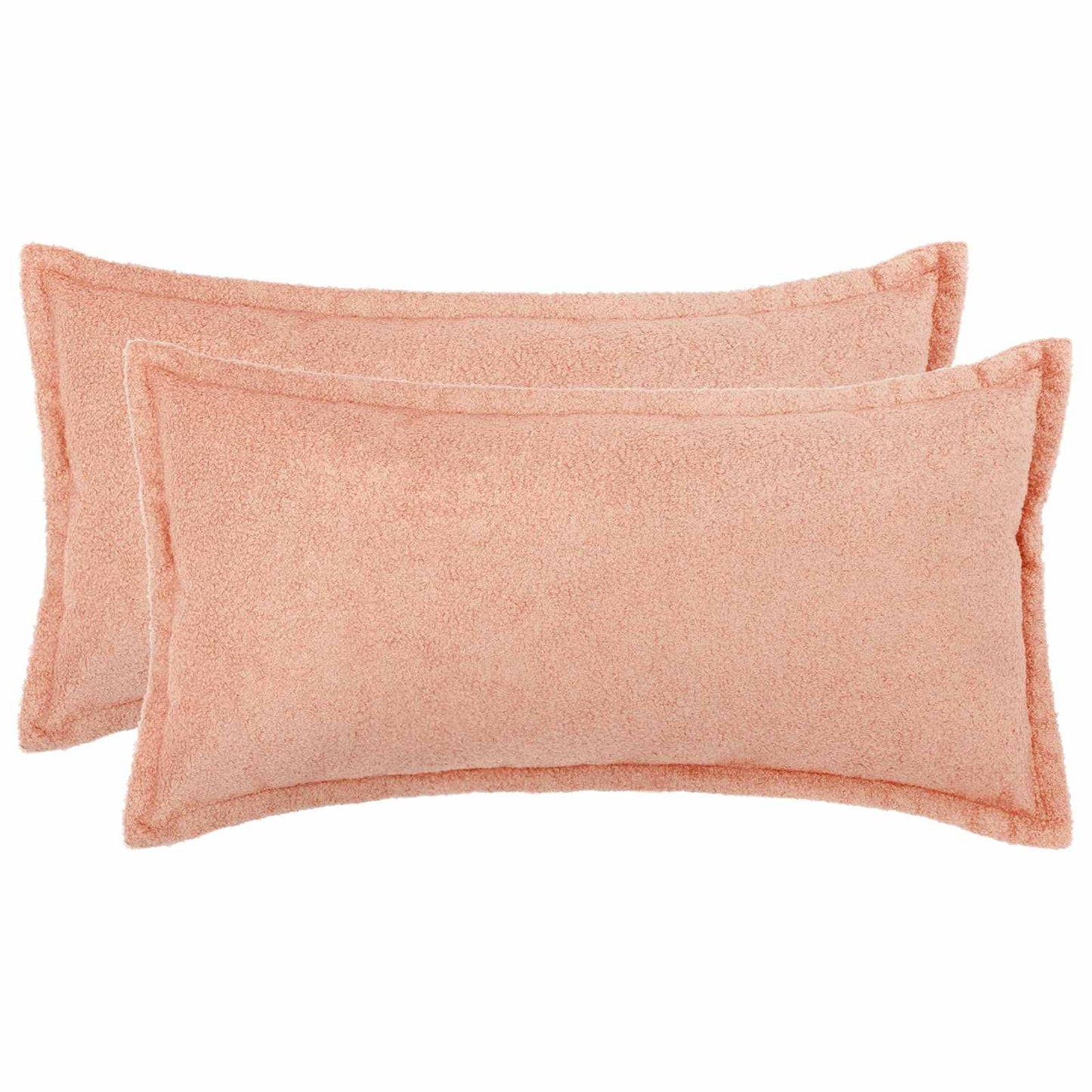 Cushion Cover 2 pcs HOUTEN Pink 40 x 80 cm Bouclé