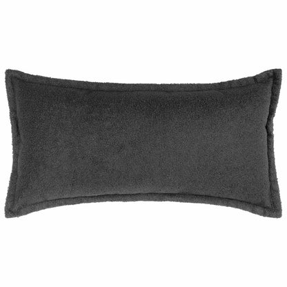 Cushion Cover 2 pcs HOUTEN Dark Grey 40 x 80 cm Bouclé