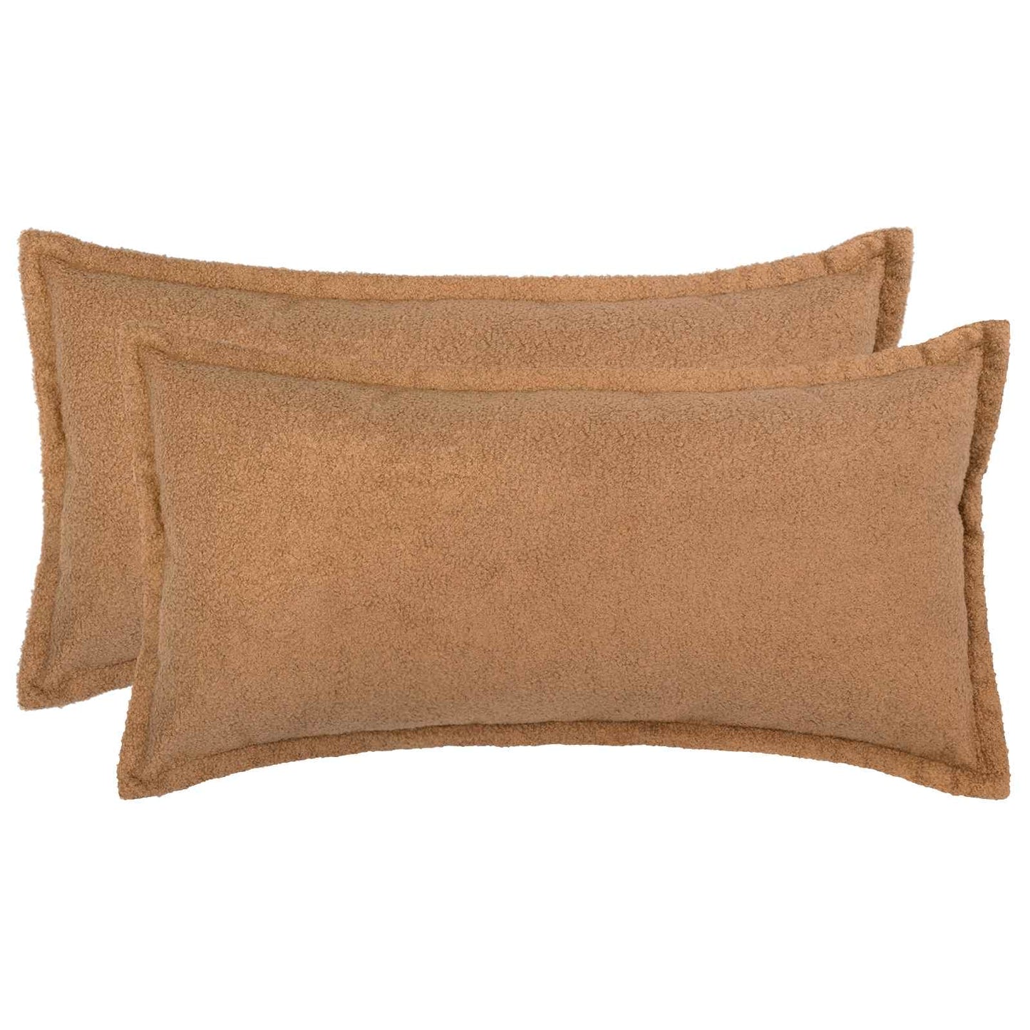 Cushion Cover 2 pcs HOUTEN Beige 40 x 80 cm Bouclé