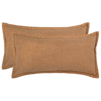 Cushion Cover 2 pcs HOUTEN Beige 40 x 80 cm Bouclé