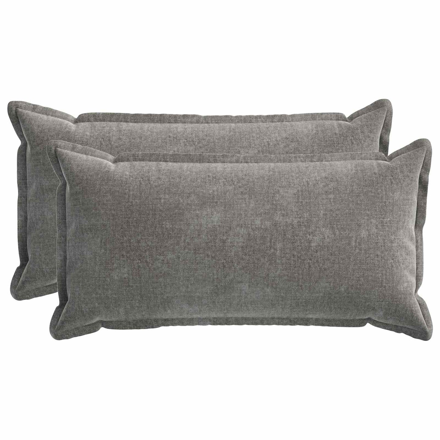 Cushion Cover 2 pcs HOUTEN Dark Grey 40 x 80 cm Chenille Fabric