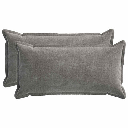 Cushion Cover 2 pcs HOUTEN Dark Grey 40 x 80 cm Chenille Fabric