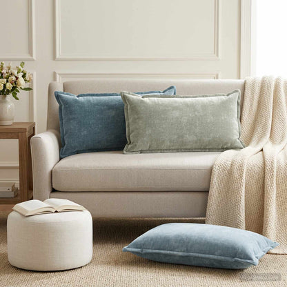 Cushion Cover 6 pcs HOUTEN Blue 40 x 70 cm Chenille Fabric