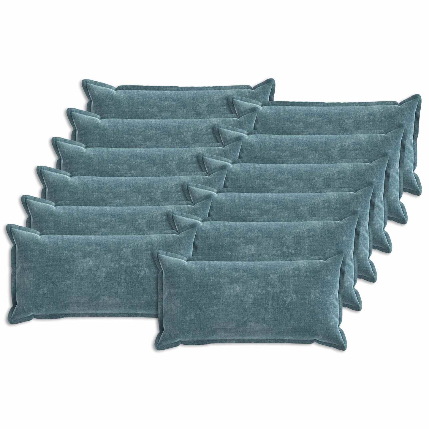 Cushion Cover 12 pcs HOUTEN Blue 40 x 80 cm Chenille Fabric