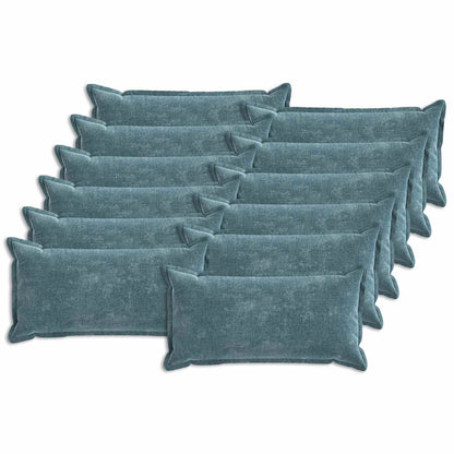 Cushion Cover 12 pcs HOUTEN Blue 40 x 80 cm Chenille Fabric