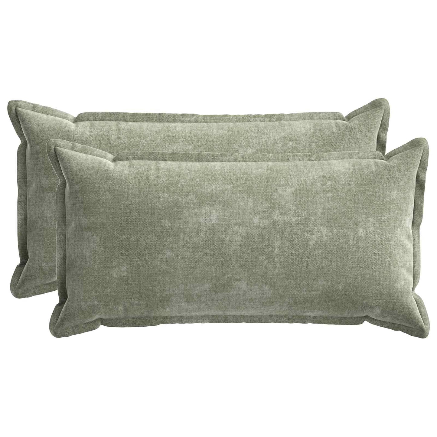 Cushion Cover 2 pcs HOUTEN Green 40 x 80 cm Chenille Fabric