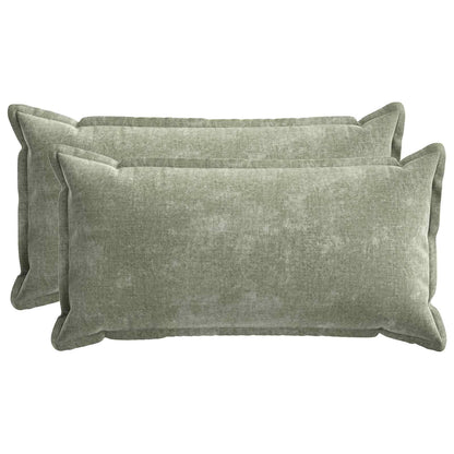 Cushion Cover 2 pcs HOUTEN Green 40 x 80 cm Chenille Fabric