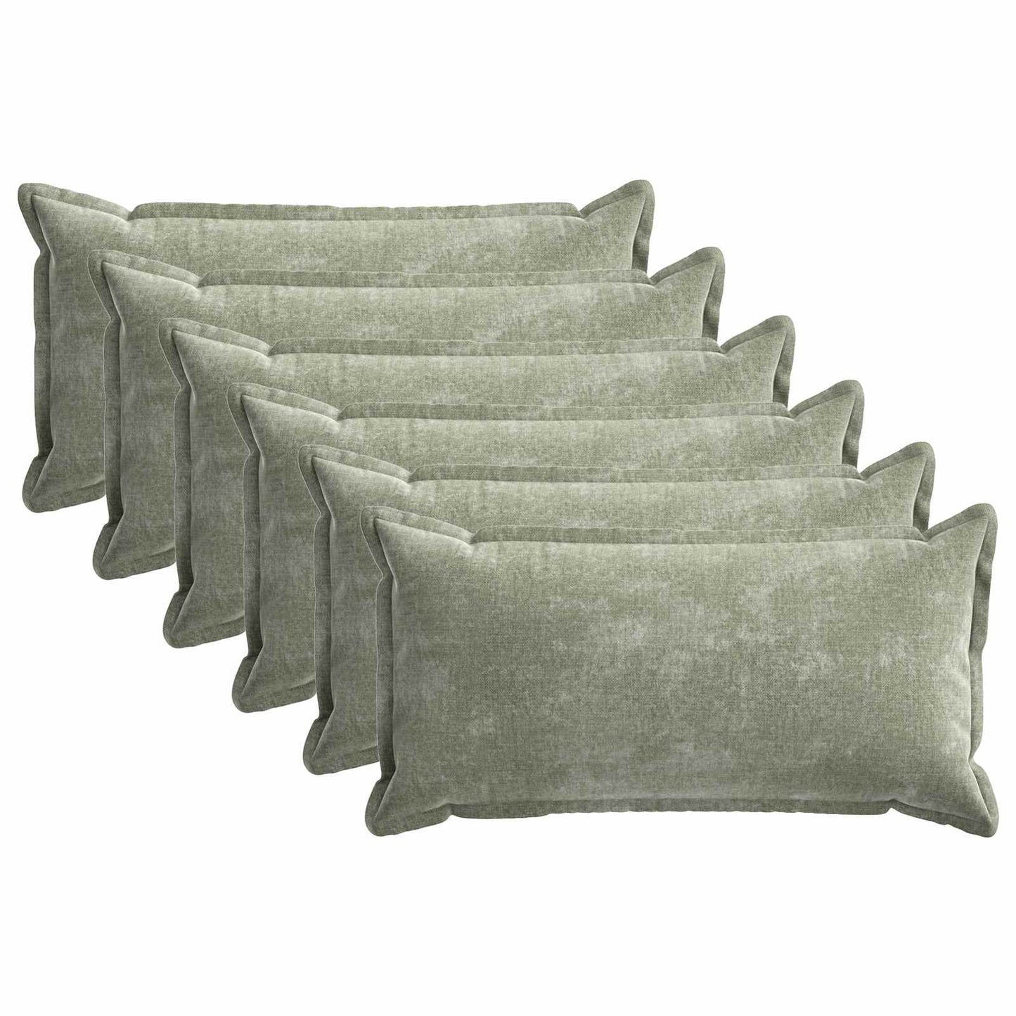 Cushion Cover 6 pcs HOUTEN Green 40 x 80 cm Chenille Fabric