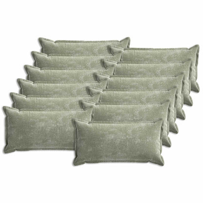 Cushion Cover 12 pcs HOUTEN Green 40 x 80 cm Chenille Fabric