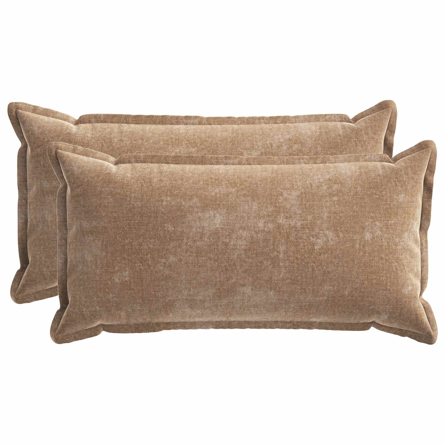 Cushion Cover 2 pcs HOUTEN Brown 40 x 80 cm Chenille Fabric