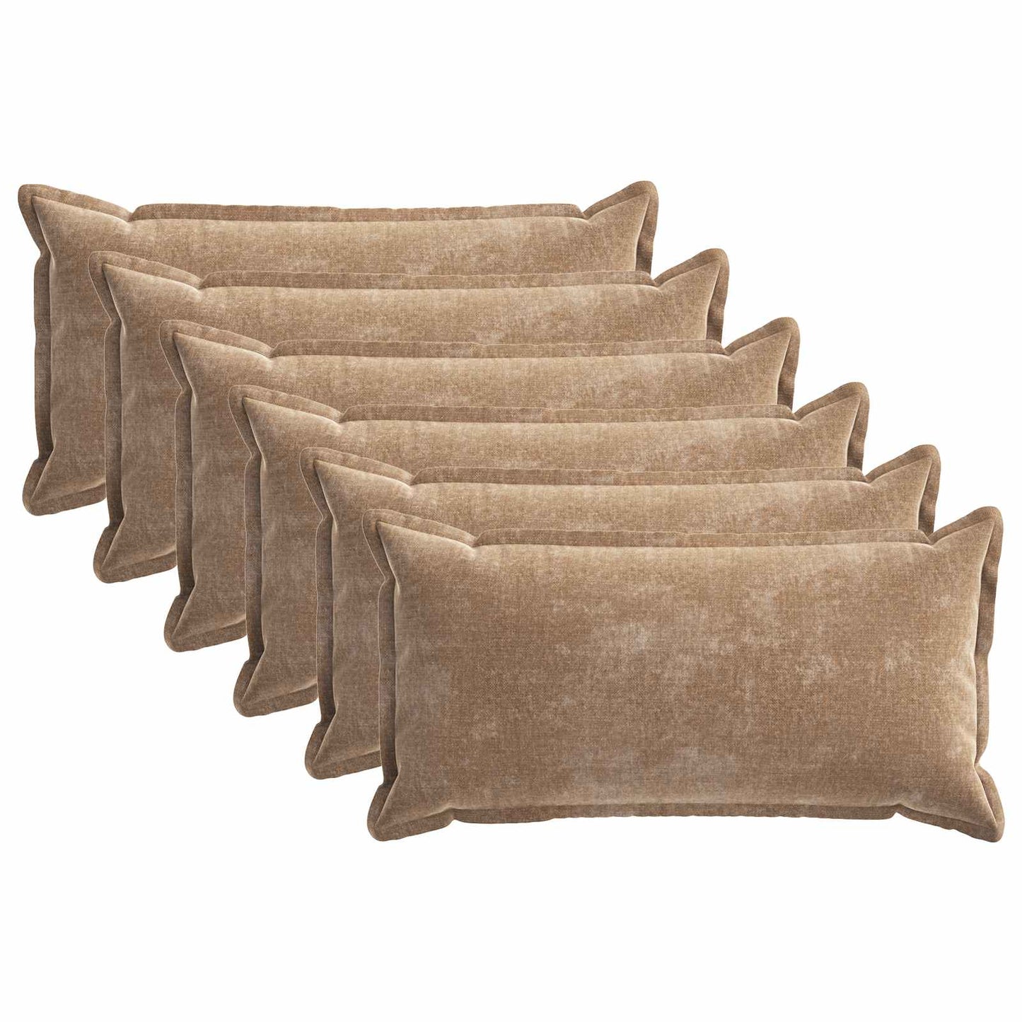 Cushion Cover 6 pcs HOUTEN Brown 40 x 80 cm Chenille Fabric