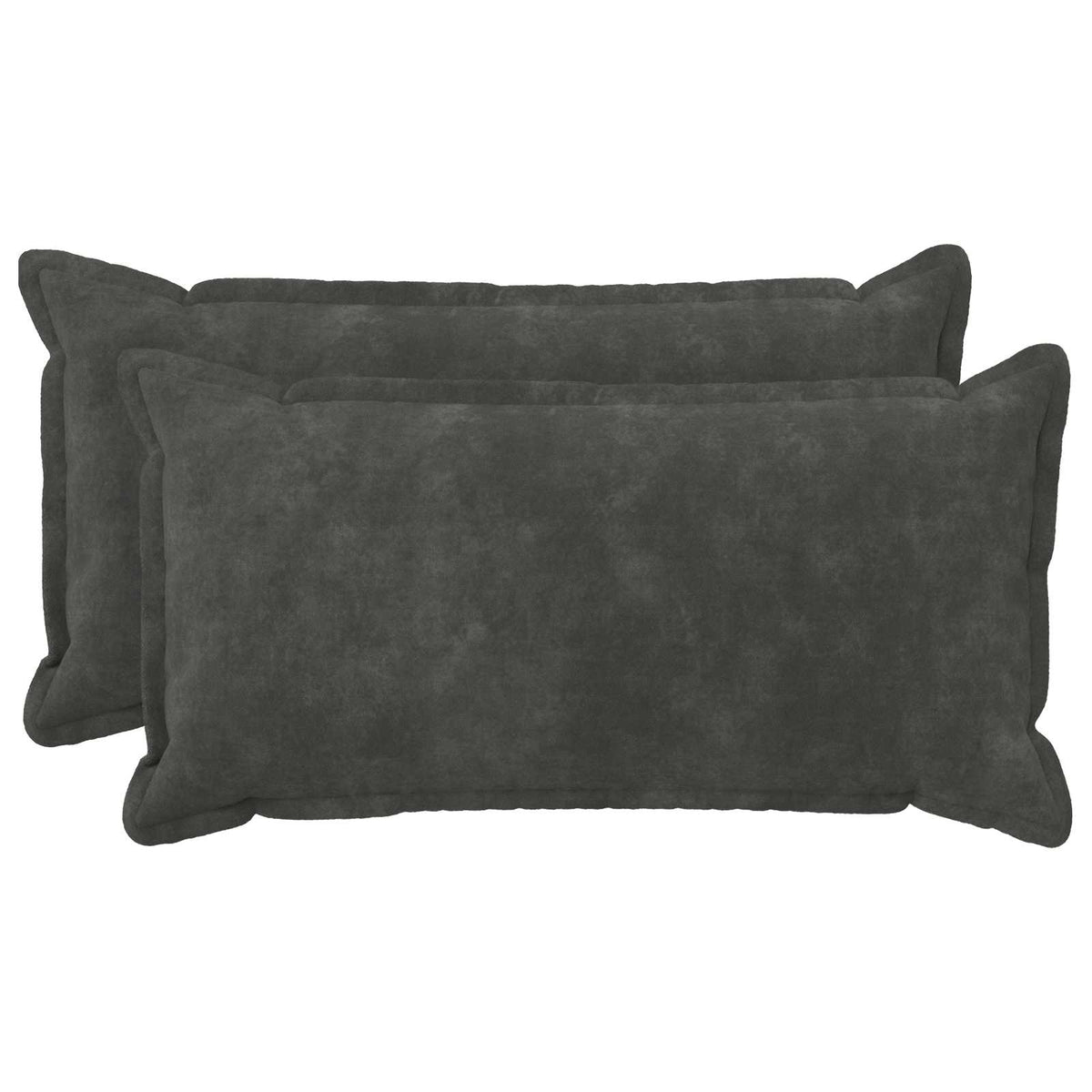 Cushion Cover 2 pcs HOUTEN Anthracite 40 x 80 cm