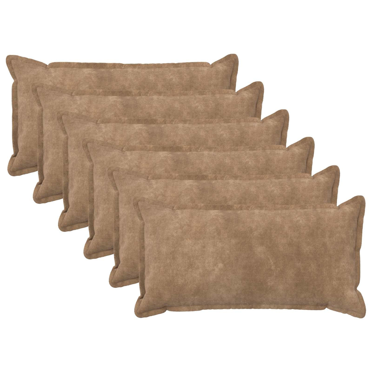 Cushion Cover 6 pcs HOUTEN Taupe 40 x 80 cm Microfiber Fleece