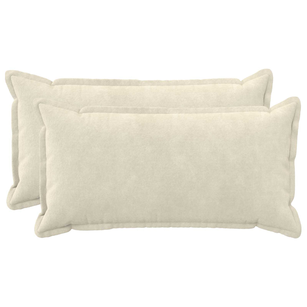 Cushion Cover 2 pcs HOUTEN Cream 40 x 80 cm Microfiber Fleece