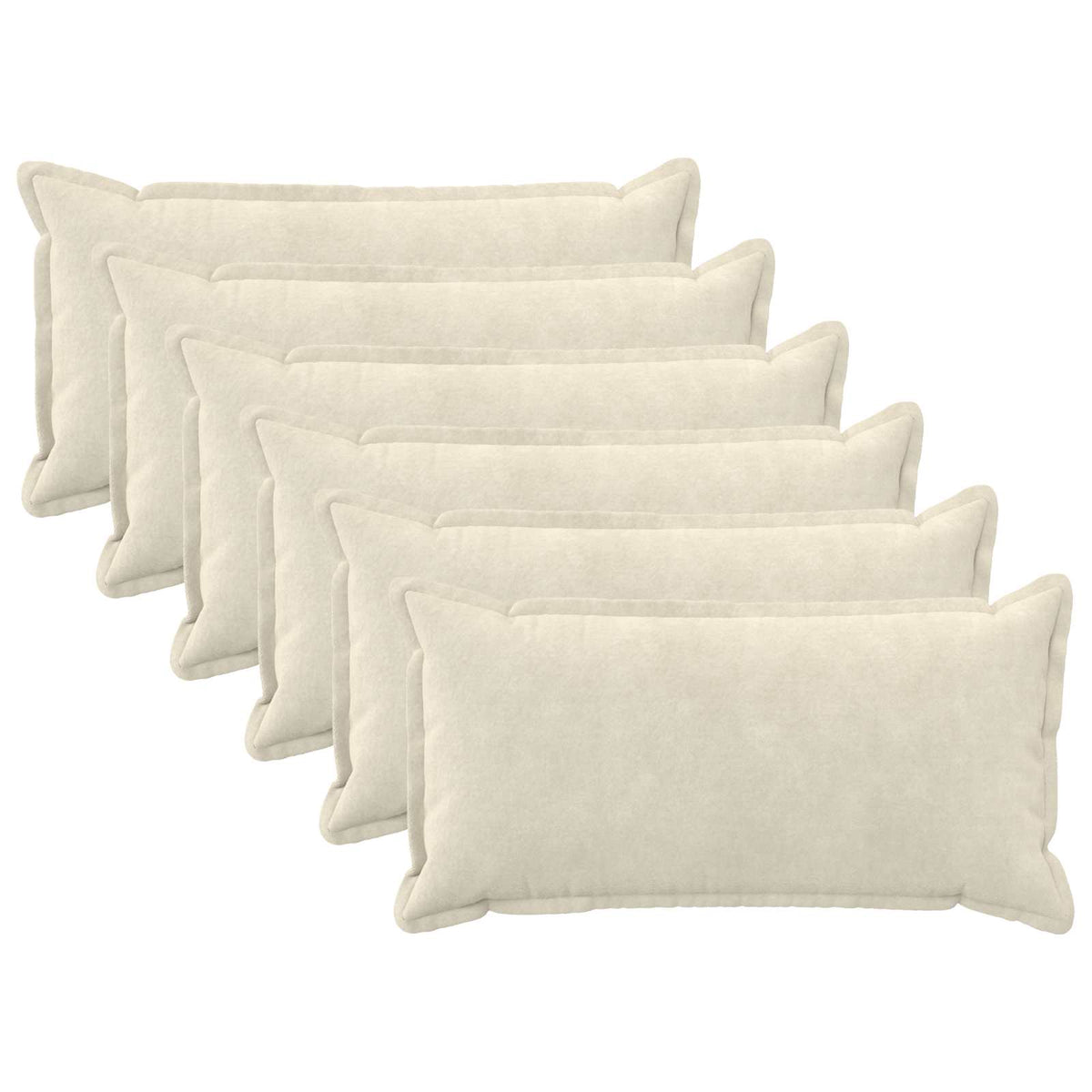 Cushion Cover 6 pcs HOUTEN Cream 40 x 80 cm Microfiber Fleece